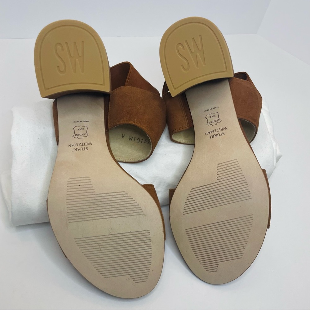 Stuart Weitzman Access Tan Suede Sandals Size 8.5 - Picture 6 of 7